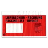 500 LIEFERSCHEINTASCHEN DIN LANG DL Lieferschein/Rechnung Begleitpap