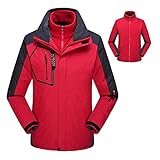 DSJ Herren Wasserdichte Jacken Winter Casual Mit Kapuze Mantel Softshell Fleece Gesäumte Laufjacken, 3 In 1 Taktischer Arbeitsjacke Für Jagd Angeln Skifahren Camping/Ein/6X