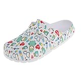 B Baosity Damen Berufsclogs rutschfest Pflegeschuhe Koch Arztschuhe Berufsschuhe Küchenschuhe mit rutschhemmender Laufsohle, Praxis Pflege - wie Bild, 36 37