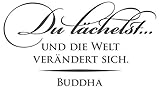 dekodino® Wandtattoo Spruch Zitat Du lächelst und Welt verändert sich - B