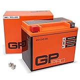 GP-PRO GTX12-BS 12V 10Ah GEL-Batterie (Kompatibel mit YTX12-BS / 51012) (Wartungsfrei & Versiegelt) Akkumulator Motorrad Motorradb