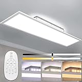 Dimmbar LED Deckenleuchte 100x25 cm, 40W Ultra Dünn Deckenlampe mit Backlight Fernbedienung, Hohe Helligkeit 2700K-6500K Warm Natur Kalt Weiß Licht Panel Lampe für Wohnzimmer Küche Werkstatt Bü