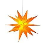 LED WEIHNACHTSSTERN 3D 18 Zacken 55 cm INKL. LEUCHTMITTEL (auswechselbar) Leuchtstern Außenstern Faltstern Adventsstern wetterfest für außen und innen 4m Kabel wetterfest von Dekowelt (Gelb)