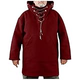 RMBLYfeiye Herren Gothic Hoodie Pullover mit Kapuze Oversize Kapuzenpullover für Männer Pulli Langarm Sweatshirt Beiläufig Lose Kapuzenpulli mit Känguru-Tasche Herbst Winter Sweatjack