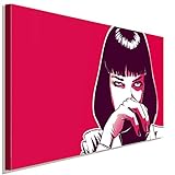 Pulp Fiction Mia Wallace LaraArt Studio | Premium Kunstdruck Made in Germany | Top Leinwandbilder in versch. Größen | Aufgespannt auf Holzrahmen inkl. Bildaufhänger 120 x 80