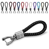 KEYU Schlüsselanhänger im maritimen Look mit Kordel für Damen & Herren | Schlüsselband | Autoschlüsselanhänger | Lanyard mit Karabiner (Schwarz)