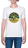 Golden Tree of Life Herren T-Shirt Weißer Rundhals Leichtes Lässiges Kurzarm Men's White Crew Neck Casual Short Sleeves XS