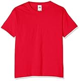 Fruit of the Loom Jungen T-Shirt, Rot, 9-11 Jahre (140)