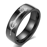 WYNWJ Paar Männer/Frauen Königreich Herzen Königs Herz Schlüssel Klinge Edelstahl/Black/6