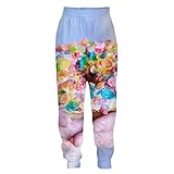 UIOKLMJH Food Donuts Hose 3D-Druck Herren Damen Volle Länge Sweatpants Übergroße Freizeithose Kwaii Jogger Hose, 28053, 41-44.5