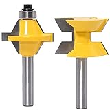 WSOOX 2 Pcs 8mm'Schaft Router Bit Set 120 Grad Holzbearbeitung Nut Meißel Cutter Werkzeug