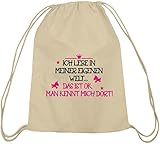 Shirtstreet24, Meine eigene Welt, Unicorn Einhorn Baumwoll natur Turnbeutel Rucksack Sport Beutel, Größe: onesize,