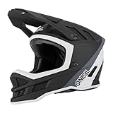 O'NEAL | Mountainbike-Helm | MTB Downhill | Dri-Lex® Innenfutter, Ventilationsöffnungen für Kühlung, Fiberglas Außenschale | Blade HYPERLITE Helmet Charger V.22 | Erwachsene | Schwarz Weiß | Größe S