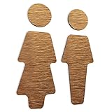 BSYDESIGN Badezimmerschild für Männer und Frauen - Toilettenbeschilderung für Männer und Frauen - Unisex-WC-Symbol - 5.2 x 14 cm Türschild Verwendung im Innen- und Außenbereich (Bronze)