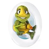 Wandkings Schildkröte mit Rettungsring, WC Deckel Aufkleber Sticker, 30 x 40