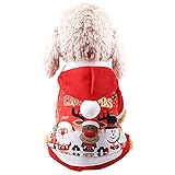 Qagazine Weihnachtskostüm für Hunde und Katzen, für Herbst und Winter, mittelgroß, zweibeinig, Fleece, warm, für W