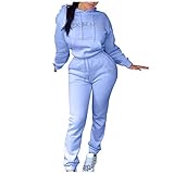 QINGMEN Damen Jumpsuit Kapuzenpullover Jogger Jogging Anzug Trainingsanzug Overall Jogginganzug Crop Top Legging Freizeitanzug Sportanzug mit Taschen Fitnessanzug für Running Yoga Gym Anzug