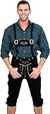 Almwerk Herren Trachten Lederhose Kniebund Modell Sepp in schwarz, braun und Hellbraun, Farbe:Schwarz;Größe Herren:52
