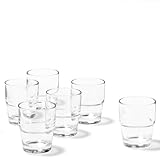 Leonardo Solo Trink-Glas, stapelbare Glas-Becher, spülmaschinengeeignetes Wasser-Glas, 6er Set, 290 ml, 043424