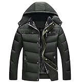 QWERD Herren Winterjacke Steppjacke Jacke gefüttert mit Stehkragen und Gefütterter Oversized Herren Warme Winterjacke Parka Jacke mit Fell Wintermantel mit Kapuze Übergangsjacke Winterparka M-5XL