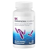 UK Darmflora 10 Mega Kapseln vegan – Hochdosierter Darmflora Komplex mit Laktobazillus-Bifidus-Kulturen + Inulin Synergy 1 & Vitamin C zur Stärkung des Immunsy