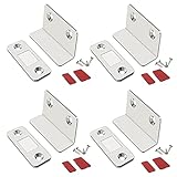 DXiongW 4 Stück Magnetschnäpper Schranktür Mit Doppelseitigem Klebeband und Schrauben L-Shaped Türmagnete Selbstklebend Ohne Bohren für Möbel Schrankmagnete Stark Magnetverschluss Schrank Schub
