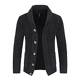 DaDuo Jacke Herren Slim Fit Revers Strickjacke Herren Komfortabel Atmungsaktiv Lässig Strickwaren Herren Frühling Herbst Übergangsjacke Herren Mode Einreiher Sweater Herren Mit T