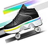 YXRPK Unisex Kinder Mehrzweckschuhe LED Schuhe 7 Farb Leuchtend Deformation Rollschuhe Jungen Mädchen Schuhe mit Rollen Outdoor Sp