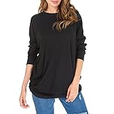 PRJN Frauen Lange T-Shirts Langarm Patchwork Baumwolle Lässige Sommeroberteile Damenoberteile Einfarbig Basic Mit Taschen T-Shirts Lose Oberteile Pullover Casual T-Shirts Langarm Tuniken Mit T