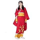 Deluxe Damen Sakura Print Kimono Kleid Traditionell Japanische Yukata mit Obi Gürtel Bademantel Lang Robe Anime Kostüm - - Larg