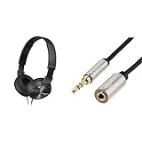 Sony MDRZX310 Lifestyle Kopfhörer schwarz & Amazon Basics Stereo-Audiokabel, 3,5-mm-Klinkenstecker auf 3,5-mm-Klinkenbuchse, 1,8 