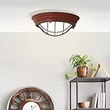 Lightbox Deckenlampe Wand- und Deckenleuchte Industrial 29cm rustikale Bootsleuchte Metall/Glas, rost/weiß