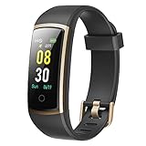 YAMAY Fitness Armband mit Blutdruckmessung,Smartwatch Fitness Tracker mit Pulsmesser Wasserdicht IP68 Fitness Uhr Blutdruck Messgeräte Pulsuhr Schrittzähler Uhr für Damen Herren Anruf SMS SNS B