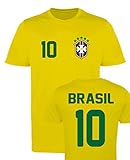 WM EM Trikot - Brasil 10 - Herren T-Shirt - Gelb Gr. M