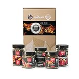 Mabura® 6er Grillgewürze Geschenkset Männer - Bio Gewürze Set als Zubehör zum Grillen | BBQ Gewürze als Geschenk für Sie und Ihn - Feinkost Gewürzmischung für den Grill inkl. Grußk