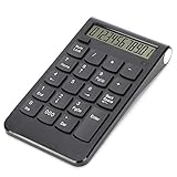 Dpofirs Drahtlose Zehnertastatur mit 20 Tasten, tragbare ultraflache Mini Zifferntastatur mit 2,4 G, Digitale USB Buchhaltungstastatur für Laptop Desktop PC Notebook(Schwarz)