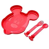Tupperware Set (2) Kinderteller Teller mit Gabel und Löffel - Disney Mickey M