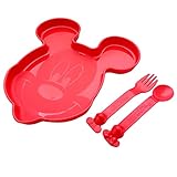 Tupperware Set (2) Kinderteller Teller mit Gabel und Löffel - Disney Mickey M