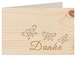 Holzgrußkarte - Dankeskarte- 100% handmade in Österreich - Postkarte Glückwunschkarte Geschenkkarte Grußkarte Klappkarte Karte Einladung, Motiv:DANKE