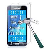 [2er Pack] Panzerglas für Samsung Galaxy J3 2016 gehärtetes Glas 9H, Echtglas Glasfolie Panzerglasfolie Panzerfolie Folie Displayschutz Displayschutzfolie von Smartphone-Equip