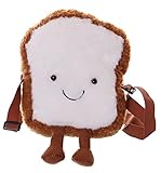 LB-7041 Toast Brot-Männchen mit niedlichem Gesicht braun Plüsch Damen Umhänge Tasche Kaw