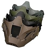 Gkotta Taktische Maske Militärische Schutzmaske Half Face Paintball Airsoft Maske, Maske für Männer Frauen Airsoft Airsoft CS Cosplay Schützende Schädelmaske für Halloween Jagd Paintb