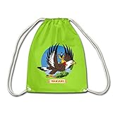 Spreadshirt Yakari Indianer Fliegt Auf Großer Adler Kreislogo Turnbeutel, Neongrü