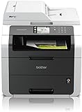 Brother MFC-9142CDN Kompaktes 4-in-1 Farb-Multifunktionsgerät (Drucken, scannen, kopieren, faxen, A4, 18 Seiten/Min., 2.400x600 dpi, LAN, Duplexdruck, ADF, Print AirBag für 150.000 Seiten)