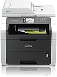 Brother MFC-9142CDN Kompaktes 4-in-1 Farb-Multifunktionsgerät (Drucken, scannen, kopieren, faxen, A4, 18 Seiten/Min., 2.400x600 dpi, LAN, Duplexdruck, ADF, Print AirBag für 150.000 Seiten)