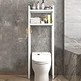Über der Toilette, Aufbewahrungs-Organizer, Badezimmer-Eckständer, platzsparende Regale, robustes Regal mit Haken über der Toilette, kippsicheres Badezimmerschrank-Turmregal hinter der T