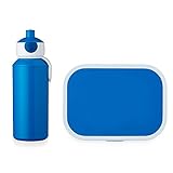 Mepal Pausenset Campus Blau – Trinkflasche und Brotdose mit Bento-Einsatz – ideal für Schule und Freizeit – spülmaschinenfest, ABS, 0 mm, 2