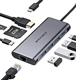 USB C Hub 9 in 1, MAVINEX Docking Station USB C auf 4K HDMI, 100W PD Charging, 5Gbps USB C Datenport, 3 USB 3.0 Ports, MicroSD/TF, 1Gbps Ethernet USB C Adapter für MacBook, XPS und mehr Type C G