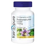 Passionsblume Extrakt 750mg - vegan - hochdosiert - ohne Magnesiumstearat - 120 Passionsblume-Kap