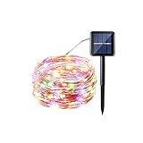 SILAAI 1 Stück Solar Lichterkette Weihnachtsbeleuchtung Außen, Solar Seil Lichterketten Für Garten, Wohnwagen, Camping, Zelt, Innen, Weihnachten (Color : Multicolor, Größe : 200 LED/22 M)